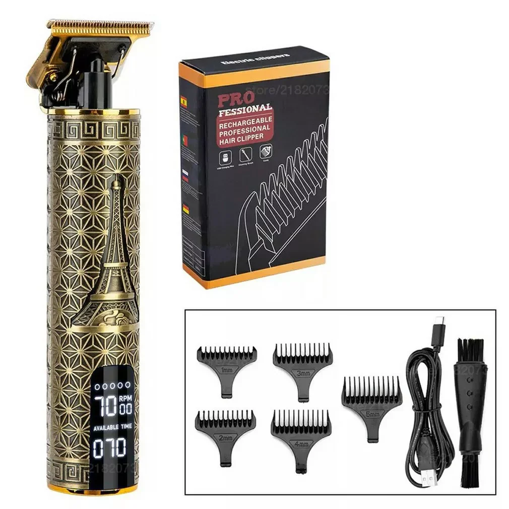 

Машинка для стрижки волос, перезаряжаемая бритва, триммер для бороды, 3 скорости, Мужская машинка для стрижки волос, Парикмахерская, мужские ...