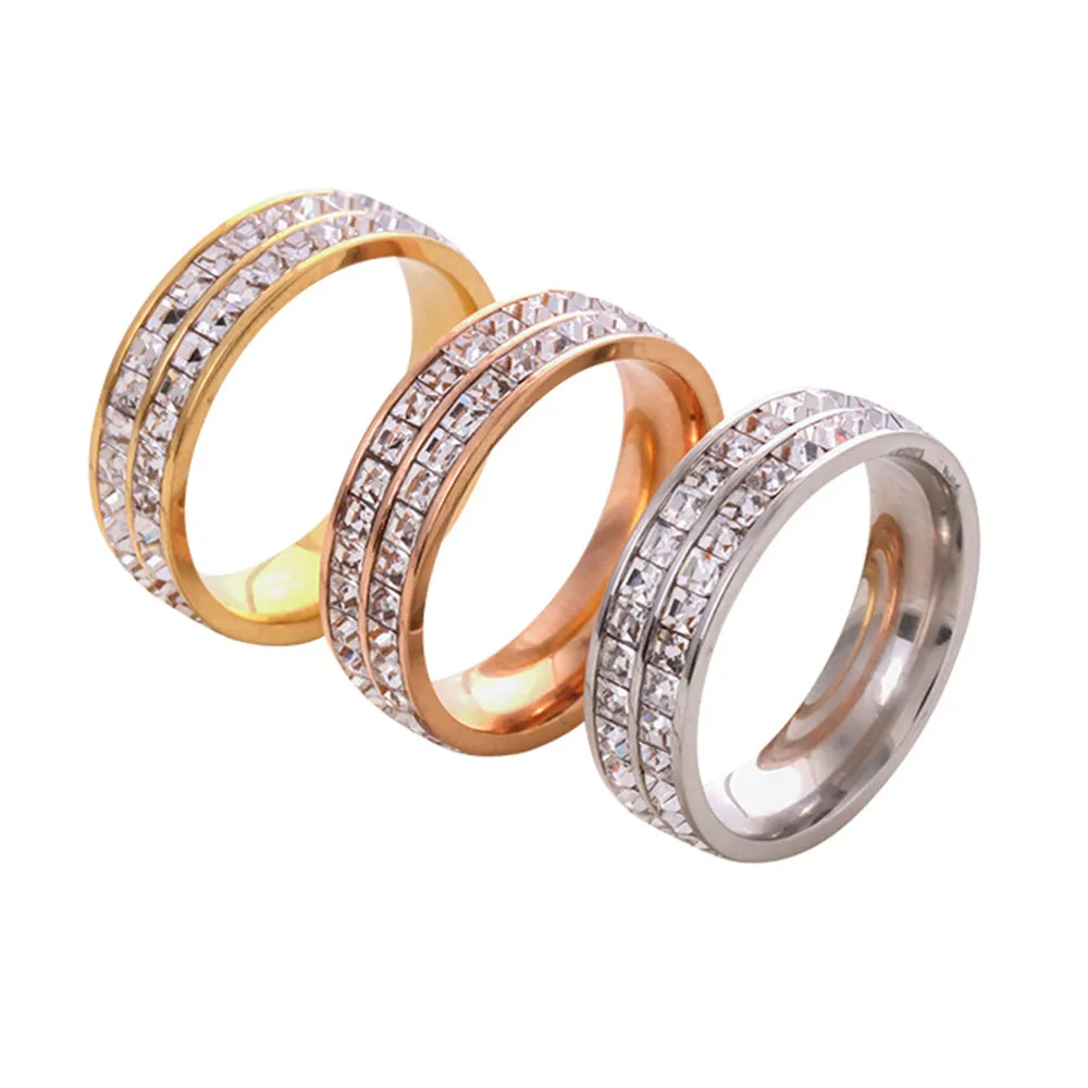 

New rings for Women Geometric Round Shiny Zircon Charm Ring Punk Couple Vintage Gold Color Metal Copper Wedding Jewelry Gift