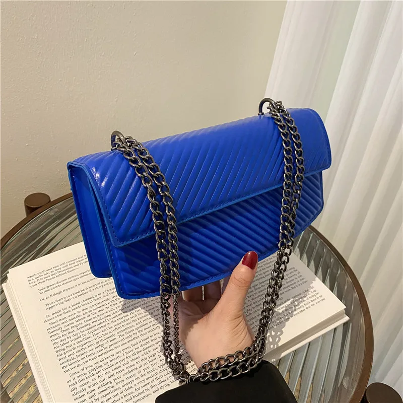 

New Fashion Striped Bags for Women Solid Color Leather Shoulder Bag Handbags Purses Satchels Lipstick Bag Free Shipping Bolsos