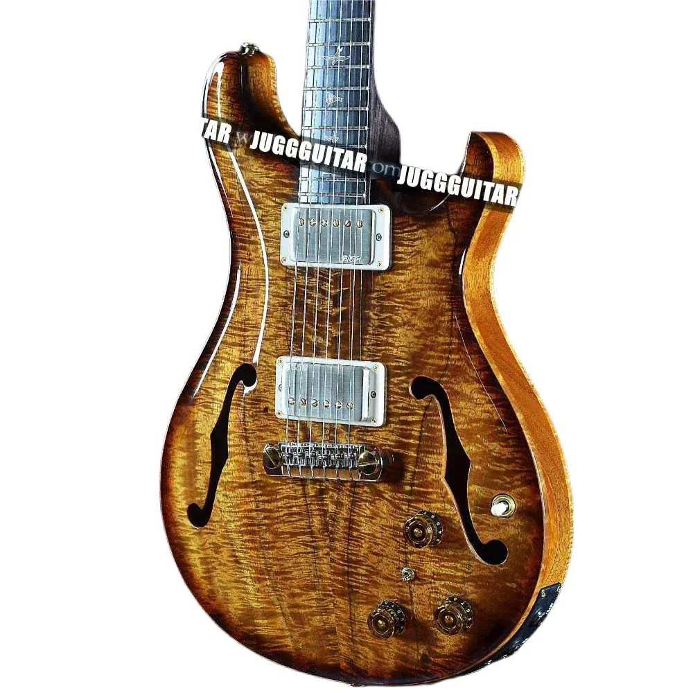 

Электрическая гитара Smith II Righteous Satin Koa Flame Maple Top & Back, полупустотелый корпус, двойные отверстия F, инкрустация морскими птицами