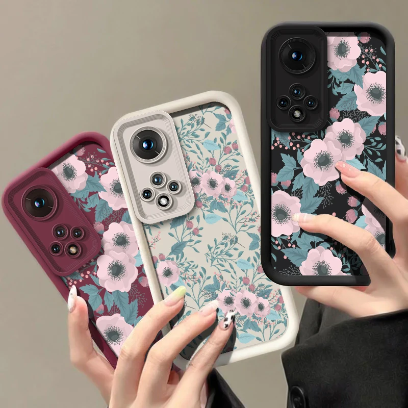 Фото Силиконовый чехол для телефона с цветочным узором для Huawei Honor 70 50 SE 20 400 Lite 300 Pro 200 90 Lite, противоударный защитный бампер №1