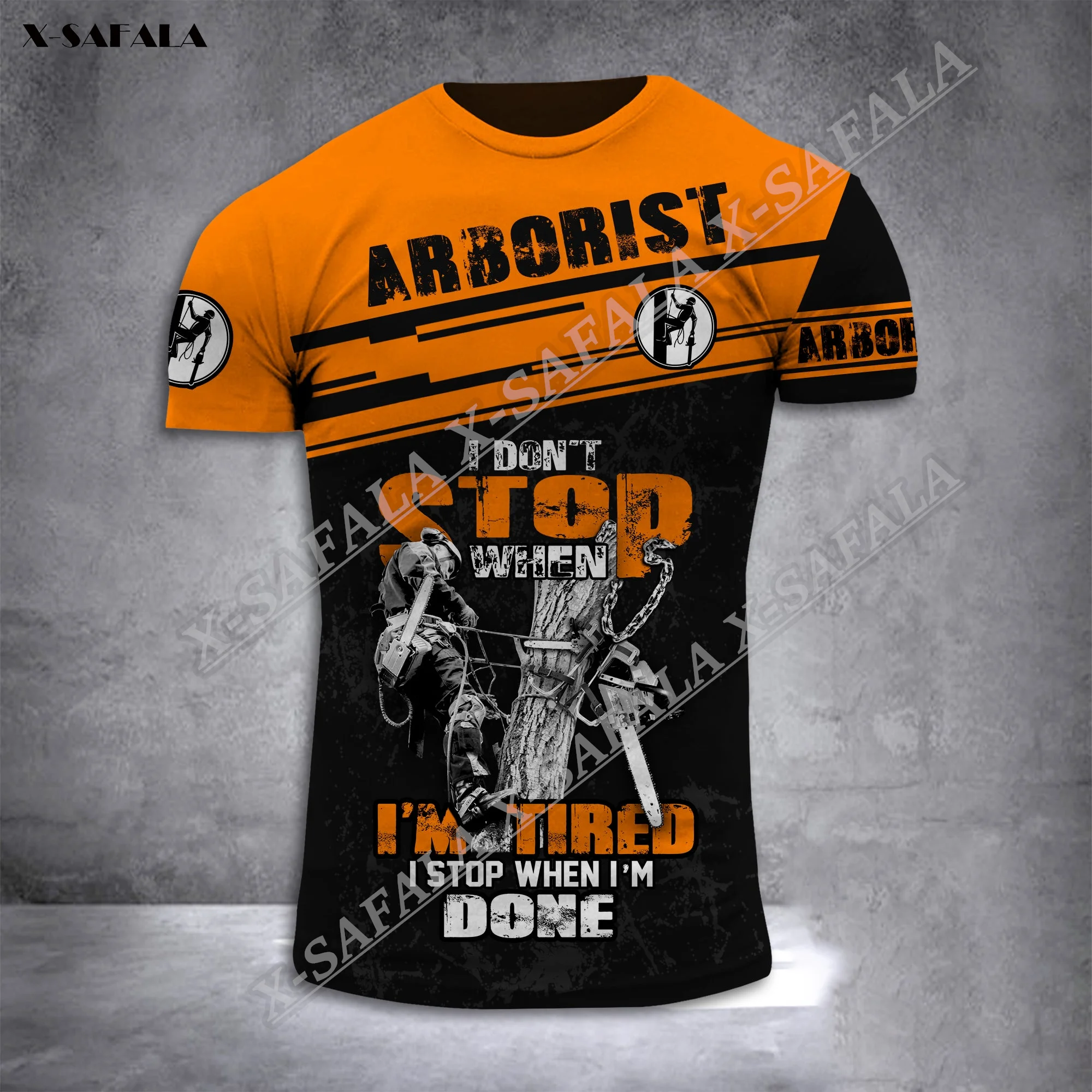 

ARBORIST LOGGER SKULL I Don't Stop When Tired 3D Printed High Quality Breathable T-shirt Summer Round Neck Men Tee Casual Top