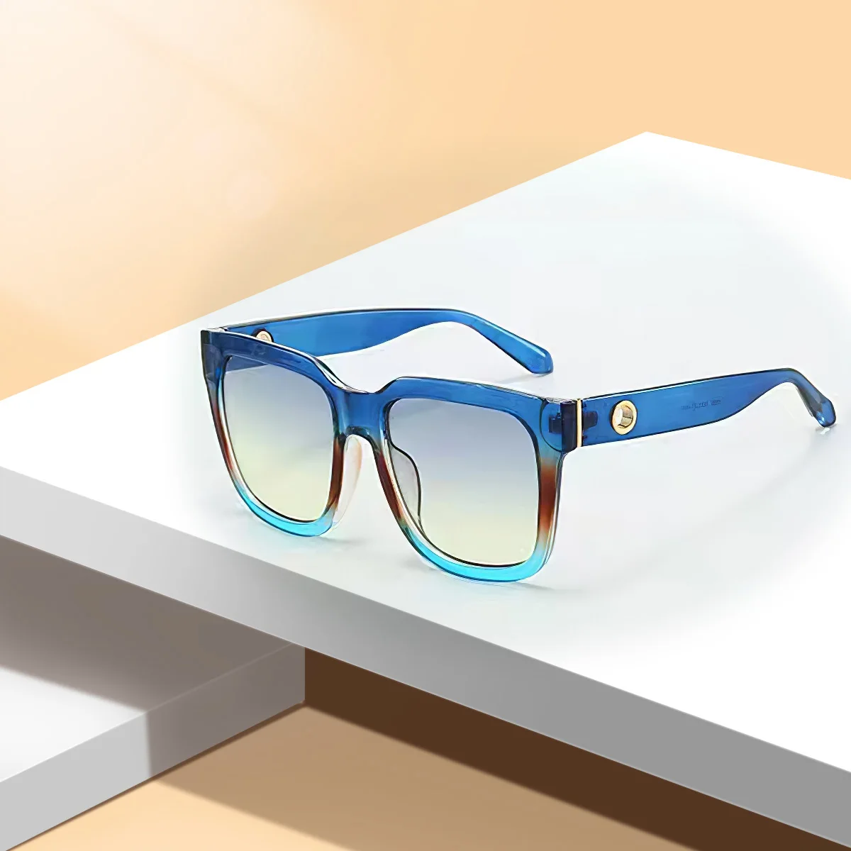 Винтажные Солнцезащитные Очки С Градиентом UV400 Поляризационные Прямоугольные