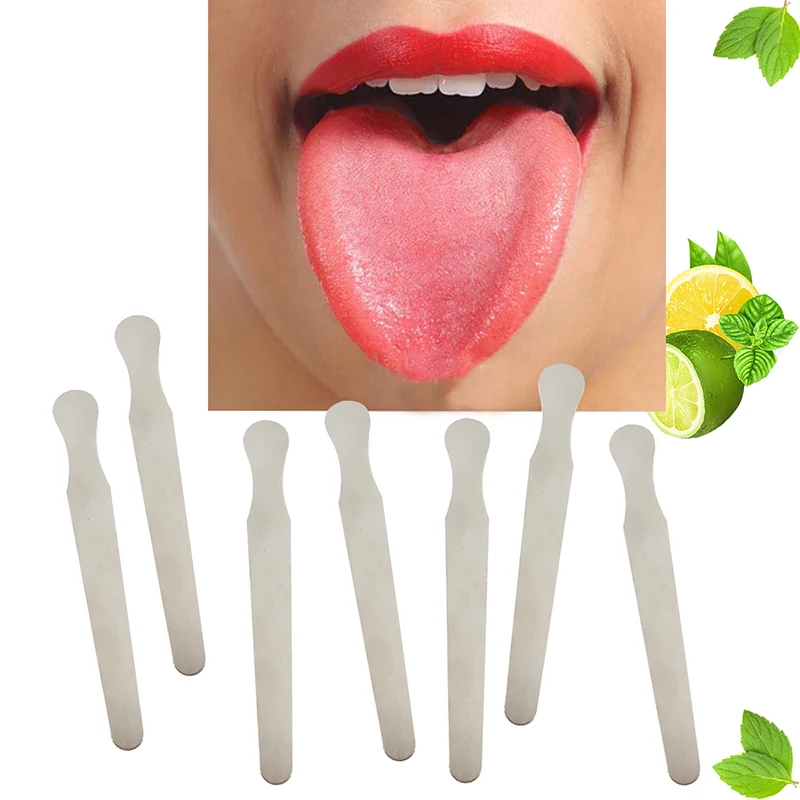 

10 Pcs Dental Stainless Steel Tongue Compression Sheet for Muscle Training 14/16/18Cm Thickened Stirring Tablet Tongue Depressor