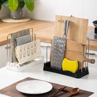 cutting board storage rack high and low three bar adjustable household kitchen knives towel drain rack dishes multi purpose rack