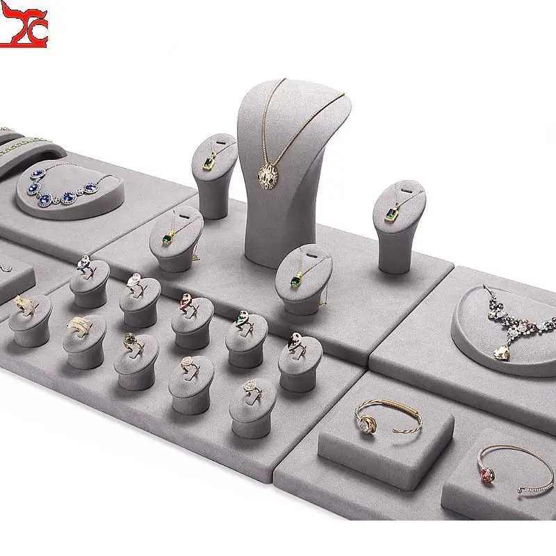 Роскошный демонстрационный реквизит для ювелирных изделий, стойка для колец из микрофибры, стеллаж для хранения браслетов, серег, ожерелий, стеллаж для окон ювелирных изделий, экспозитор для ювелирных изделий
