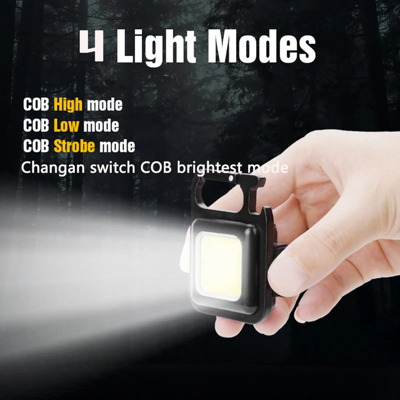 

New Mini Glare COBKeychain Light USB Charging Emergency Lamps Strong Magnetic Repair Work Outdoor Camping Light
