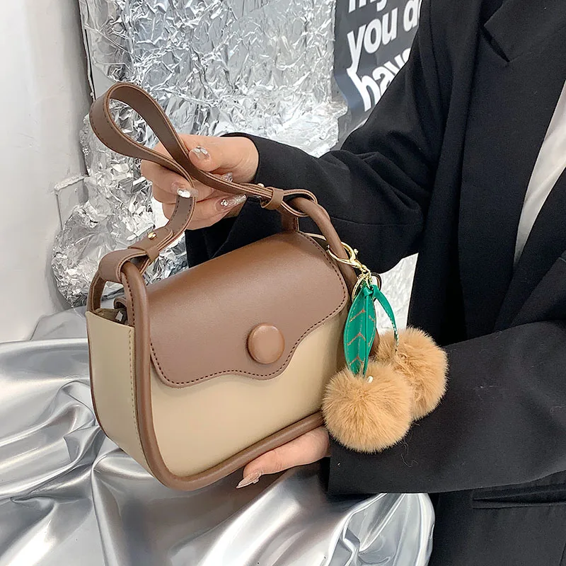 2022 Branded Design Women Handbags with Plush Ball Fashion Small Shoulder Bags Female Hand Bolsa Feminina |
