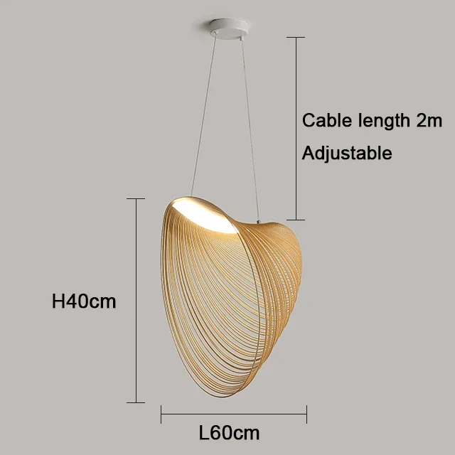 

Деревянная подвесная люстра QINGYUNKE "Птичье гнездо", LED, теплый/холодный свет