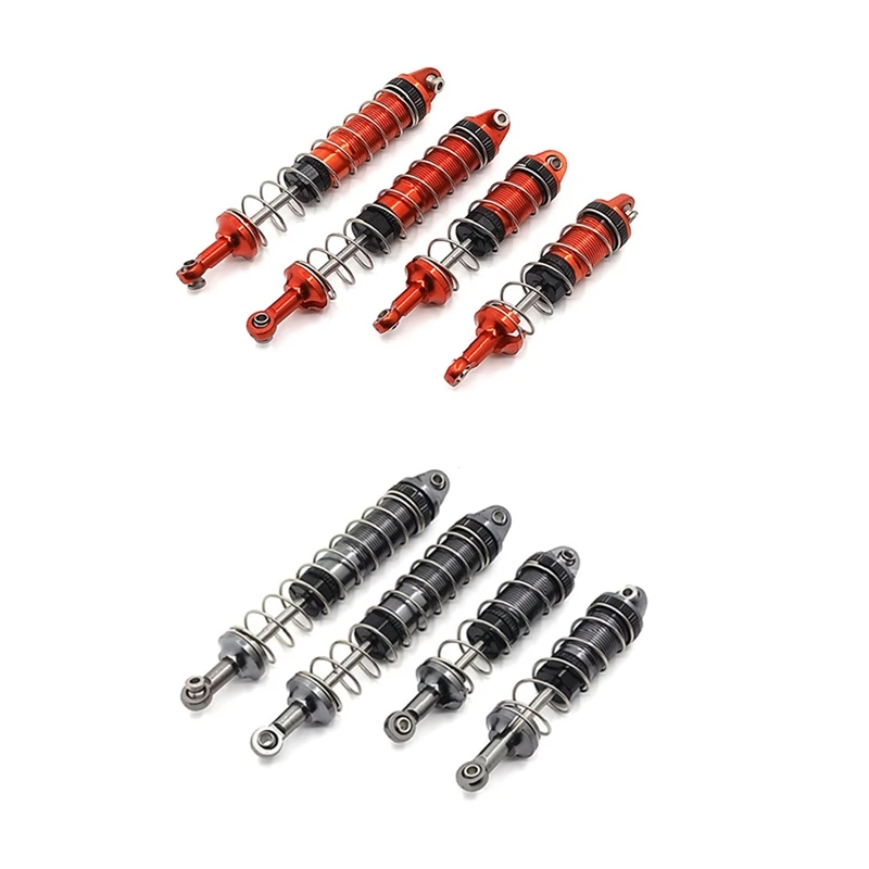 

2Set Adjustable Oil All Metal Shock Absorbers Damper For Wltoys 12428 12423 12429 FY03 1/12 Titanium & Red