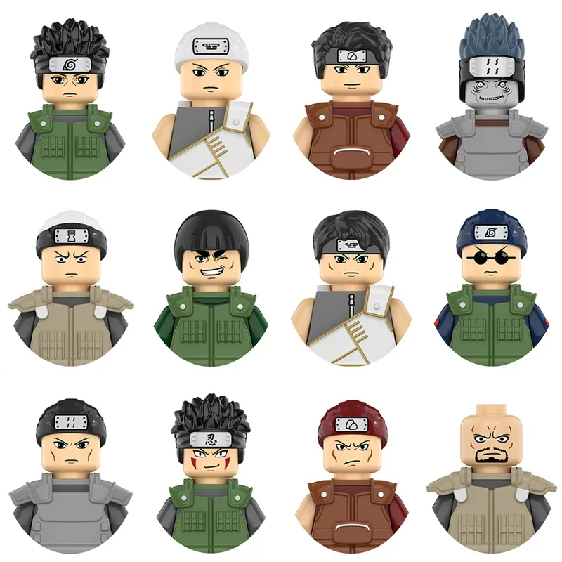 Naruto Kai Kiba Ebisu Kisame Shisui Ninja Building Blocks Kit Bricks Set Doll Classic Mini Japanese Anime Figures Model Kid Toys