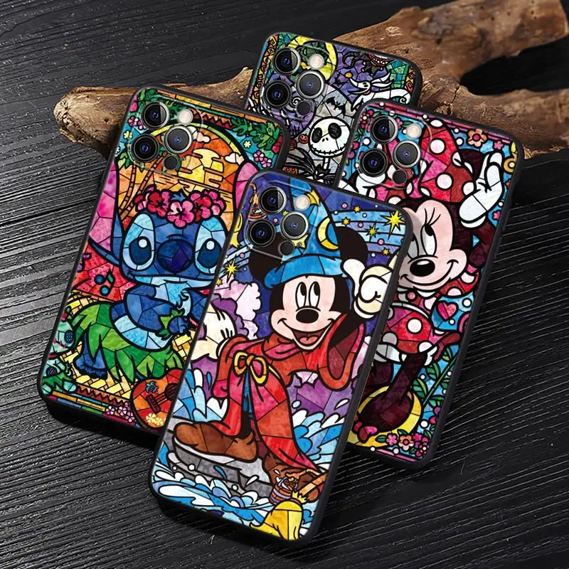Фото Чехол Disney с росписью в стиле витражей с Минни и Микки для iPhone 17, 16, 15, 14, 13, 12, 11 Pro Max Plus, а также для iPhone 17 Pro, 17E, Air, 16E. №2