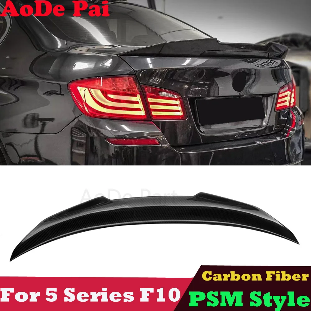 

M5 F10 PSM Style Highkick Carbon Fiber Spoiler Rear Trunk Wings Lip Spoiler for BMW 5 Series 520i 523i 528i 530i 535i 550i FRP