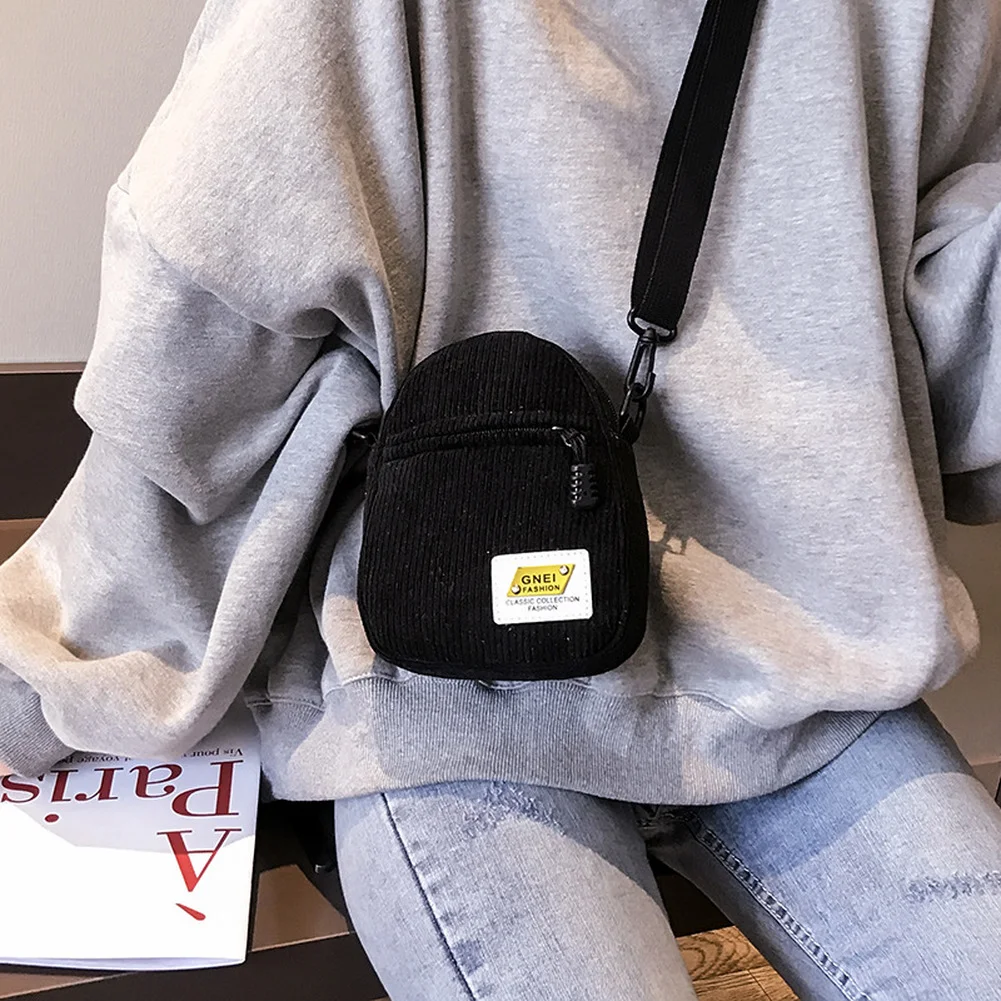 Женская холщовая мини сумка через плечо маленькая Вельветовая сумка-мессенджер