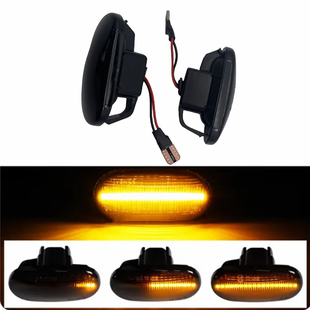 2 шт. светодиодные динамические указатели поворота боковые габаритные фонари для