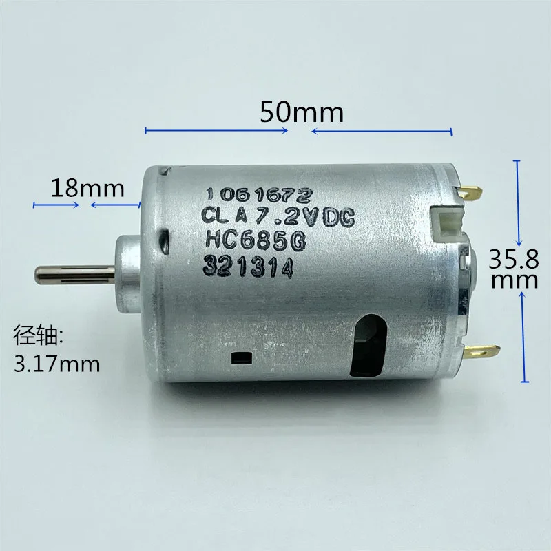 1PC JOHNSON RS-545 Carbon Brush Motor DC 7.4V 23500RPM High Speed with Cooling Fan Large Torque for Electric Hand Drill Blower |