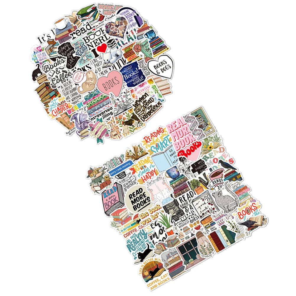 

2 Sets Vinyl Sticker Retro Notepad Stickers Suitcase Phone DIY Notebook Reading Journal