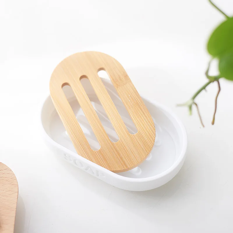 simple household bathroom supply bamboo soap dish soap dispenser toothbrush holder soap holder 5pcsset bathroom accessories set free global shipping