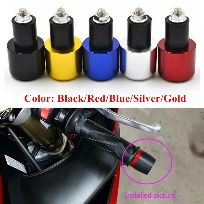 

22mm 7/8" Aluminum Motorcycle Handle Bar Ends Plug Grips End Cap Anti-Vibration