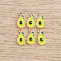 10pcs 816mm cute avocado charms for jewelry making enamel fruit charms pendants for diy necklaces earrings crafts accessories