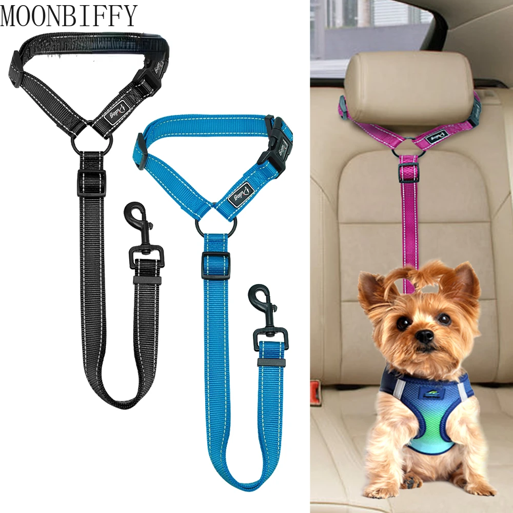 

Светоотражающий нейлоновый ремень безопасности для собак и кошек на подголовник автомобиля