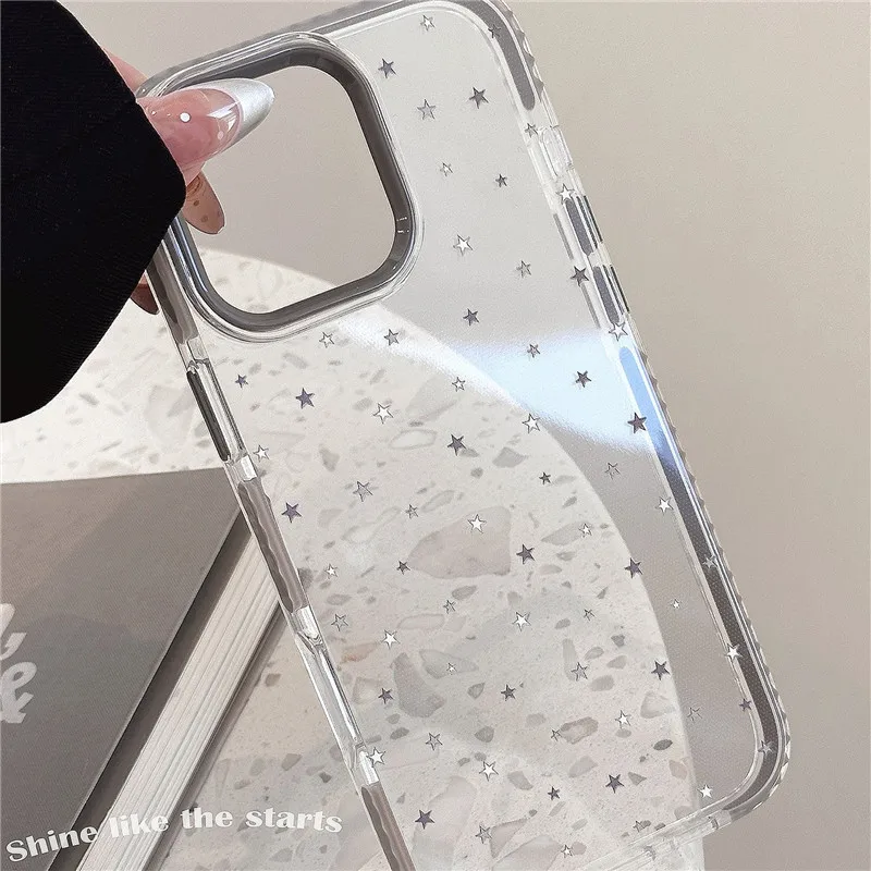 Фото Серый чехол для телефона Star iPhone 15 Apple 16 Pro Max, подходящий для 14 персонала, 13, прозрачность и 17 мягких чехлов №4