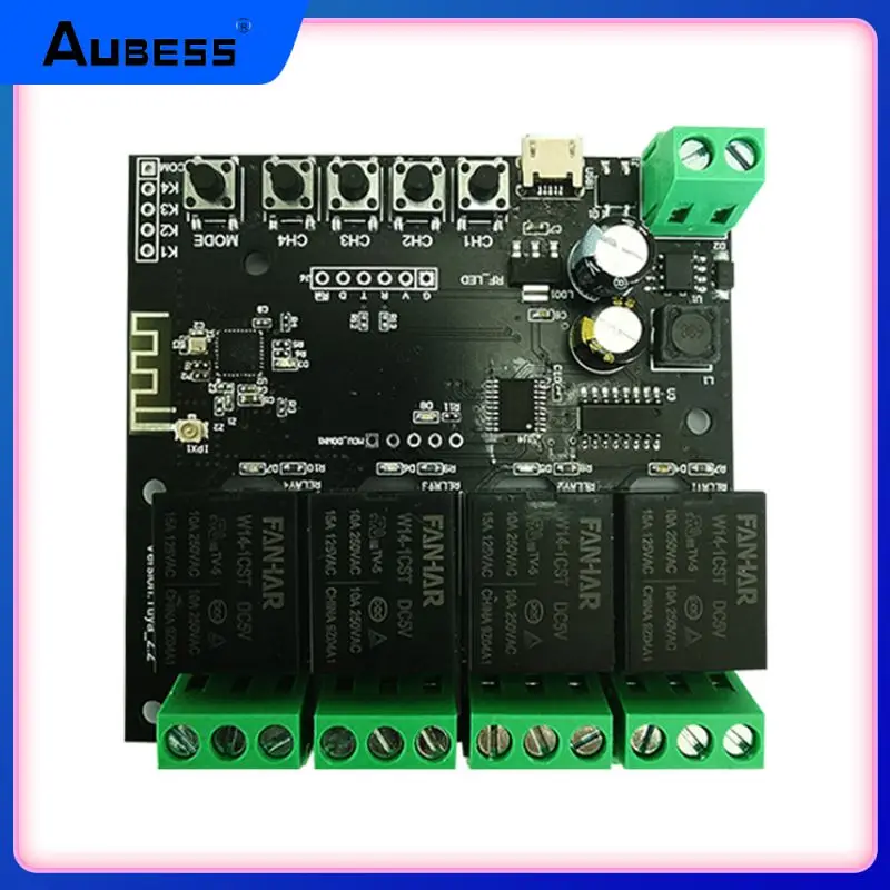

Tuya Smart Mini Relay Module Inching Self-locking 1/2/4 Gang Diy Switch Voice Control Wifi 12v Remote Control Switch Module