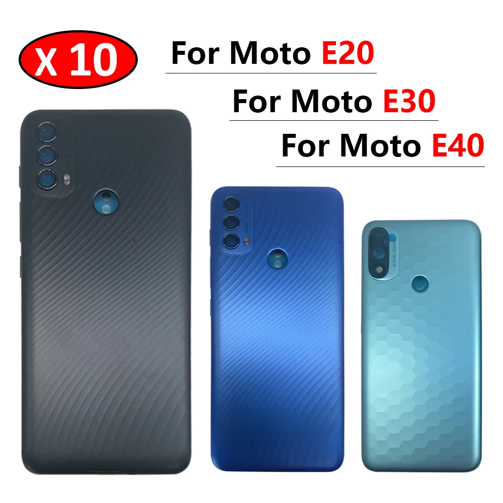 

10Pcs/Lot, Back Rear Cover For Motorola Moto E40 E20 E30 Battery Door Housing Battery back cover
