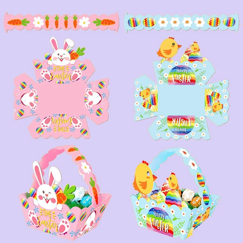 Пасхальные корзины пасхальные подарки набор корзин с ручкой бумага Пасхальная