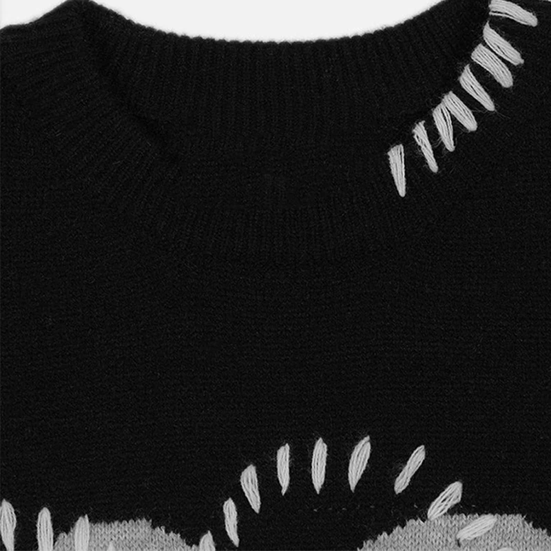 2024 Y2K осенне-зимний полосатый модный новый повседневный топ вязаный свитер