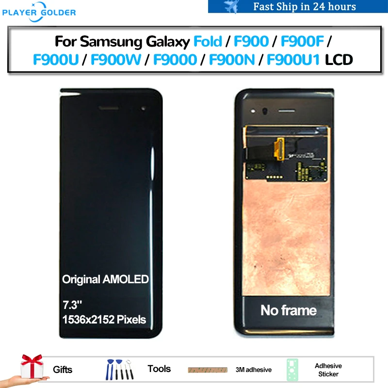 

Оригинальный AMOLED ЖК-дисплей для Samsung Galaxy Fold F900 F9000 F900F F900U F900W Pantalla Сенсорная панель экран дигитайзер в сборе
