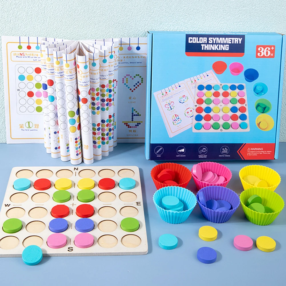

Забавная цветная симметричная игра для мышления, креативная забавная зеркальная картина, настольная игра для мышления, цветовосприятия, си...