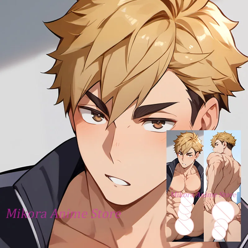 Подушка Dakimakura Miya Atsumu с аниме наволочка двусторонним принтом в натуральную