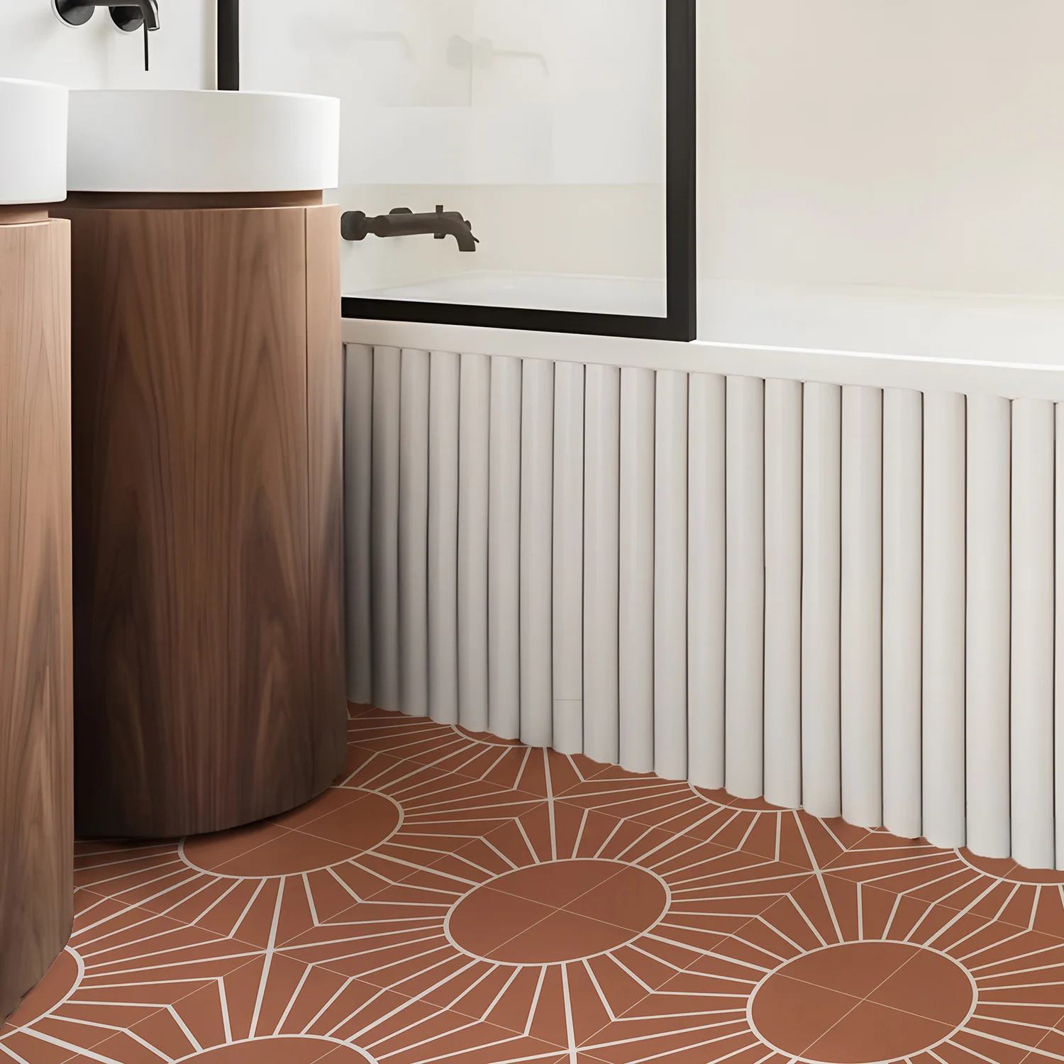 Водостойкая настенная водостойкая клейкая плитка с цветочным рисунком