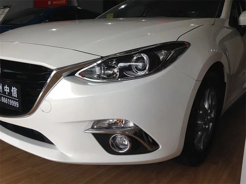 

For Mazda 3 Axela 2014 2015 2016 ABS Rear Fog Light Lamp Frame Cover Trims Strips Front Foglight Eyebrow Eyelid Car Accessories