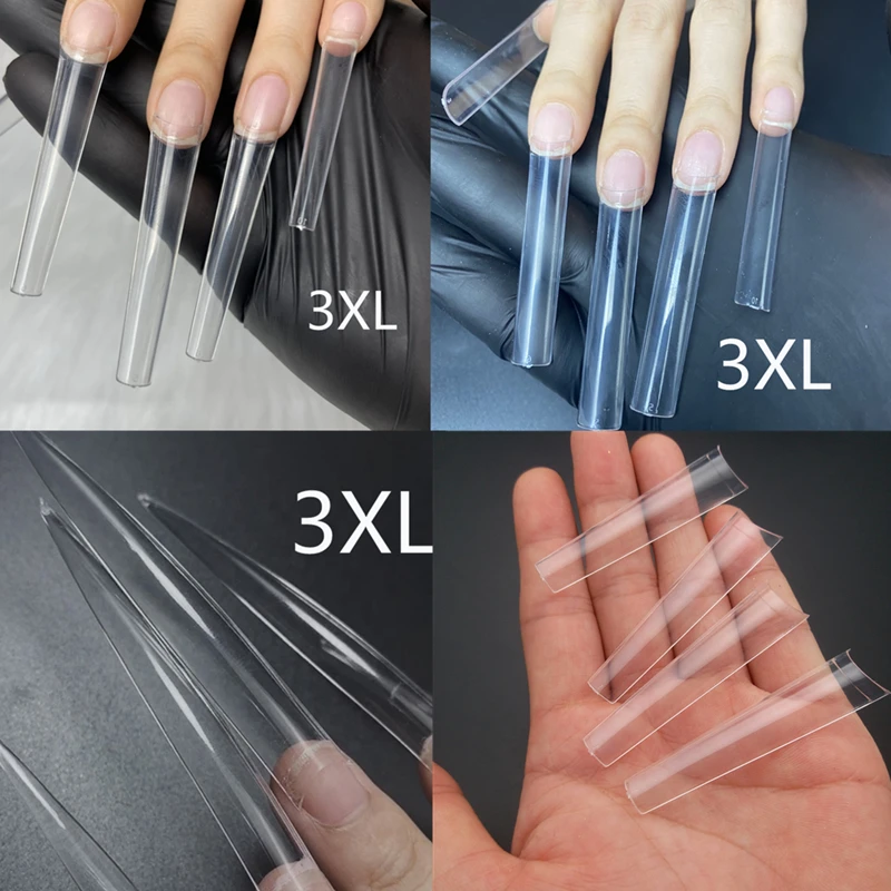

Multi Sizes Coffin Square False Nails 3XL Natural Full Cover Fake Nails French UV Gel Nail Professional Tips Tools Supplies DIY