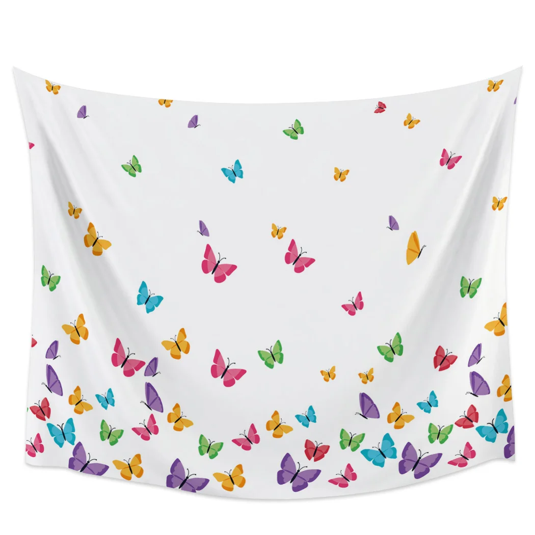

Colorful Butterfly White Wall Tapestry Cloth Wall Hanging Home Decor Tapestry Boho Decor Wall Hanging Tapestry