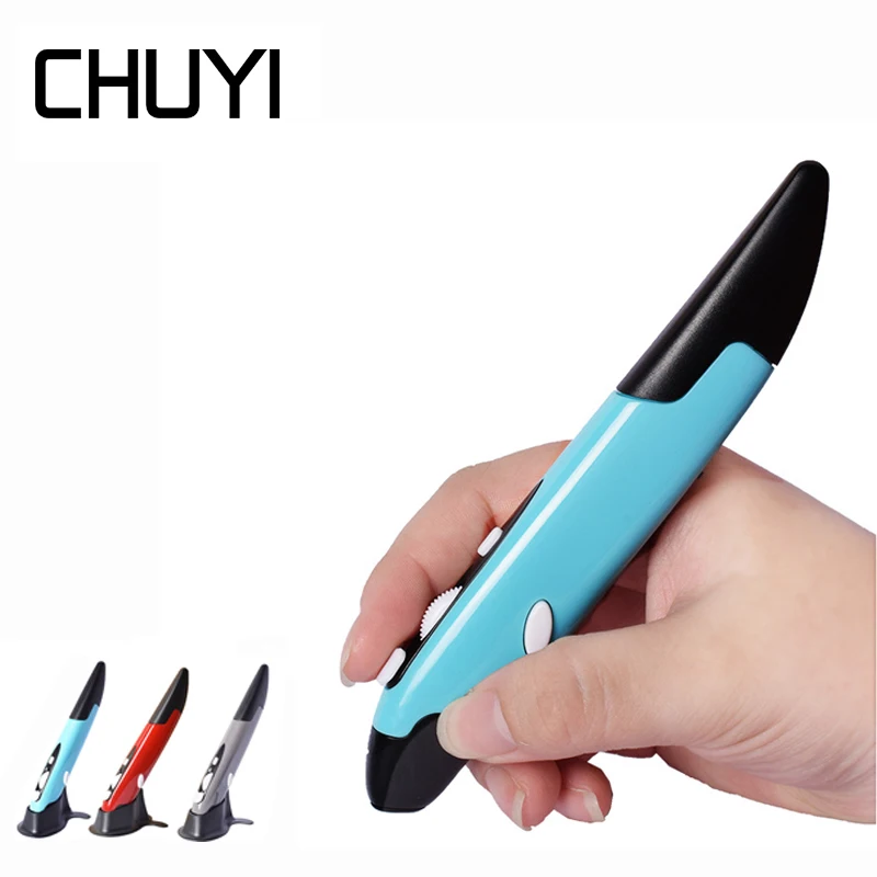 

CHUYI Wireless Mouse Pen 2.4Ghz Vertical Pen-Shaped Stylus Mice Battery Powered Mouse For PC laser Laptop Handwriting Drawing