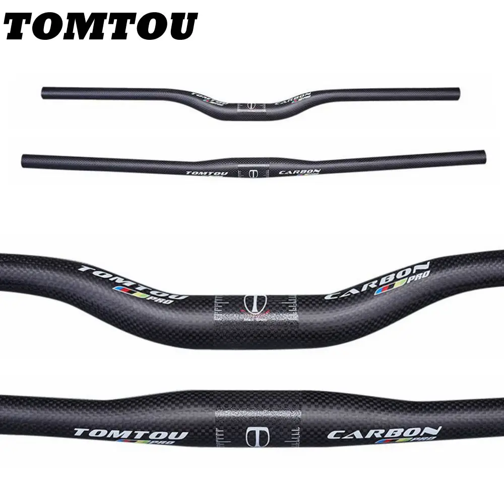 

TOMTOU PRO Carbon Fibre Bike Mountain Handlebar MTB Bicycle Bars For Stem 31.8mm Width 580/600/620/640/660/700/720/740/760mm