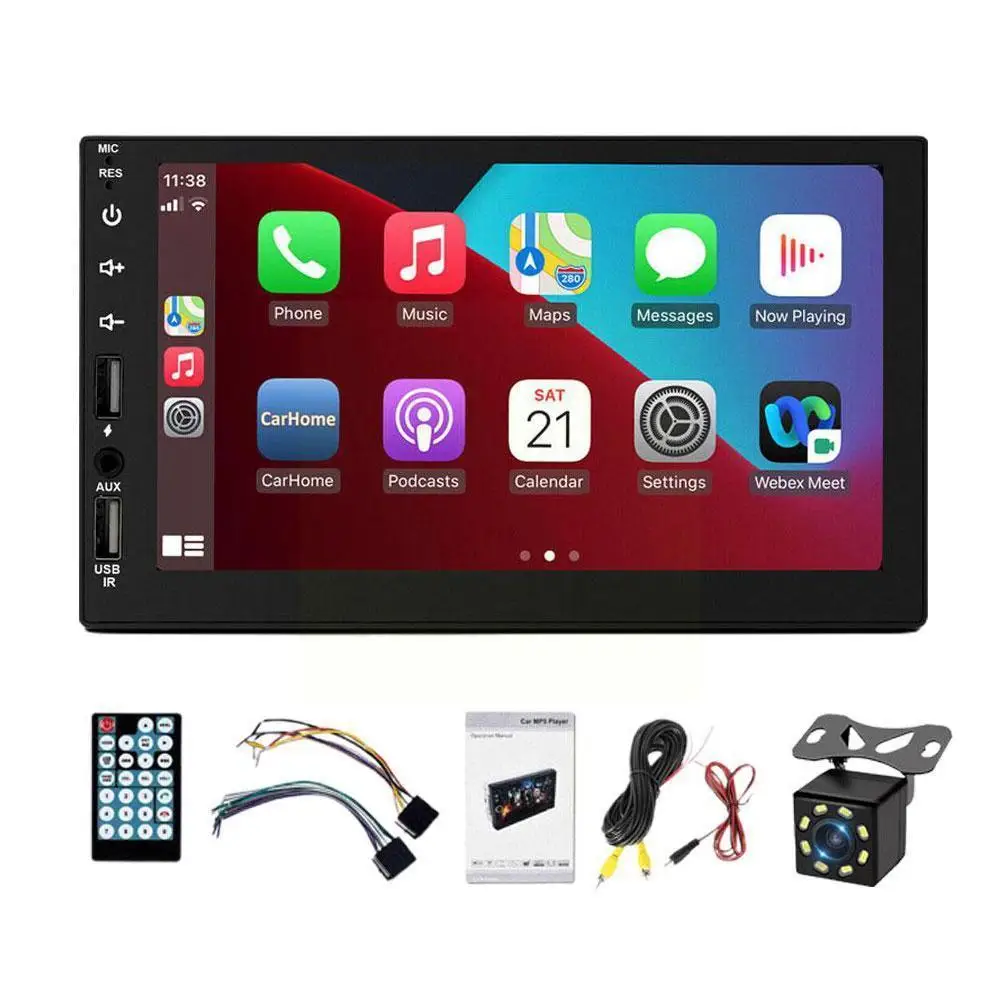 

Автомобильный радиоприемник 2 Din Carplay, 7-дюймовый автомобильный радиоприемник, мультимедийный экран, Mp5 2din, камера, плеер, Bluetooth, радио, Fm, Usb, Tf, ...
