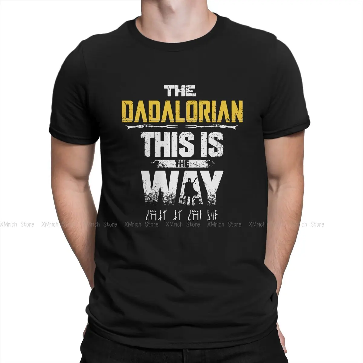 

Novelty Dadalorian This Is The Way T-Shirt for Men Crewneck 100% Cotton T Shirts Father's day Daddy Grandpa Short Sleeve Shirt