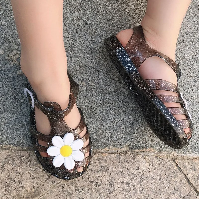 

2022 new girl daisy flower children's shoes jelly princess Baotou baby Roman shoes sandals kids sandals girls kids shoes