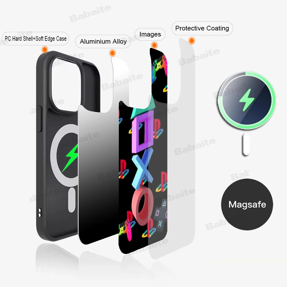 Чехол для телефона Ps5 Hot Game IPhone 15 Pro Max чехол 14 Plus 13 12 11 магнитный Magesafe с беспроводной