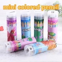 mini drawing colored pencils for kids kawaii 12 color wooden pencil for school painting coloring art supplies korean stationery