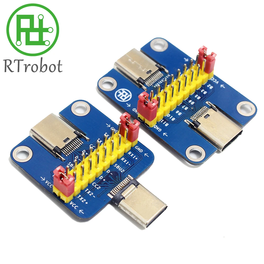 Тип-C «папа-мама» USB 3.1 Тестовая печатная плата Адаптер типа C 24P 2,54 мм Разъем для линии передачи данных Провод Кабель Передача