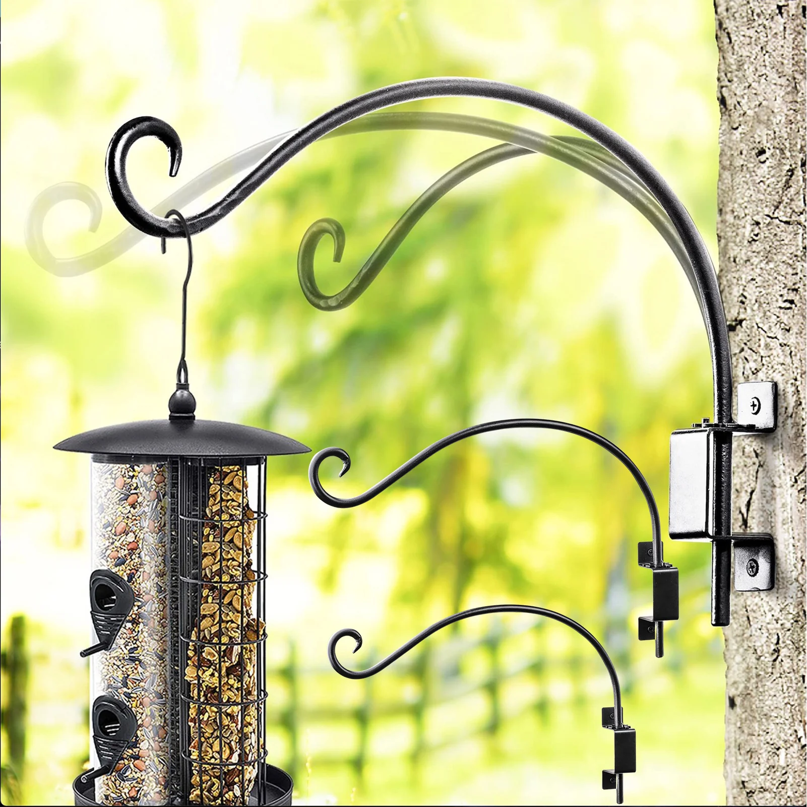 

Swivel Holding Plant Bracket Black Iron Plant Hanger Bracket For Flowers Baskets Planter Pots Bird Feeder Lanterns Wind Chimes