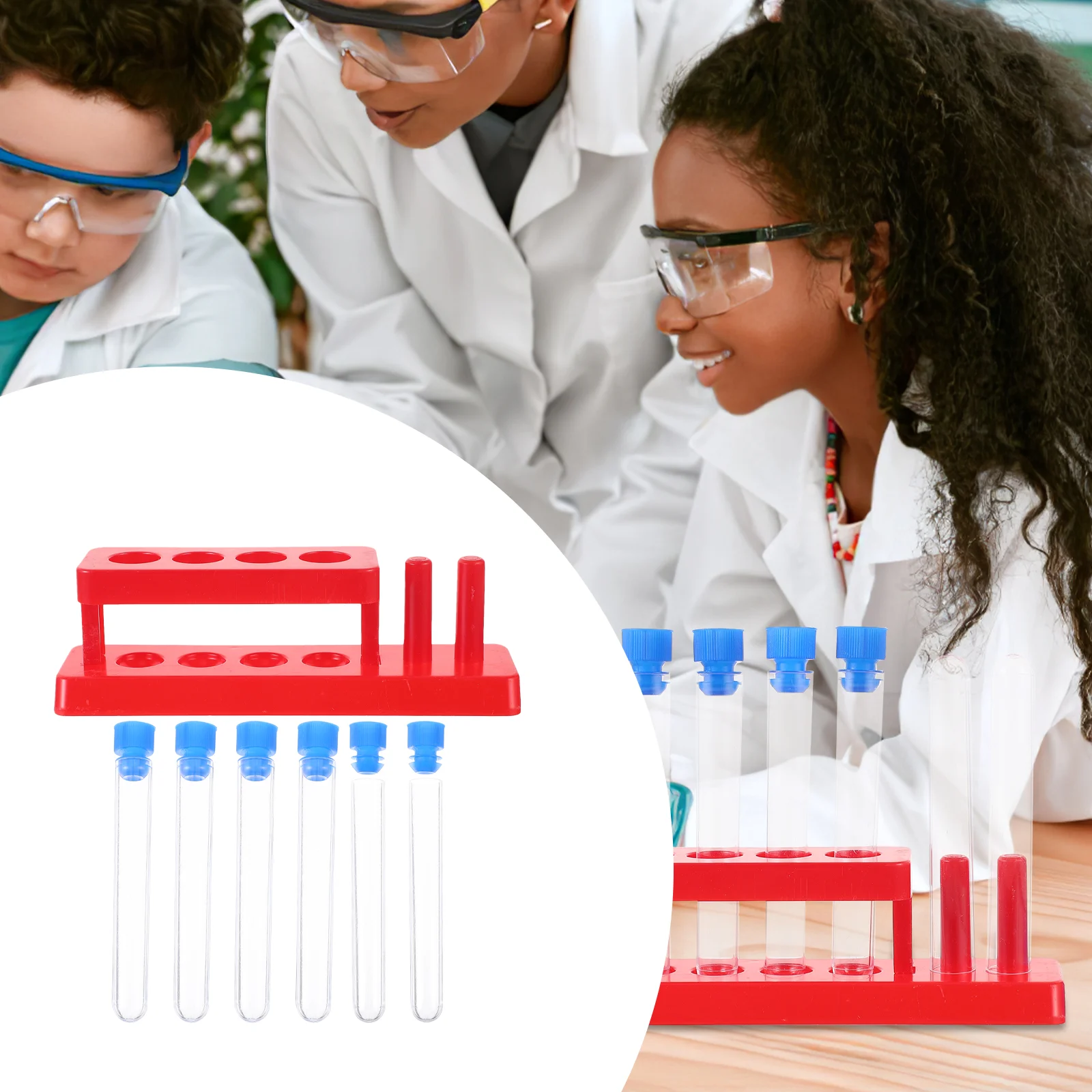 

Bead Kit Children's Test Tube Science Toy Kids Tubes Rack Cover M Plastic Student