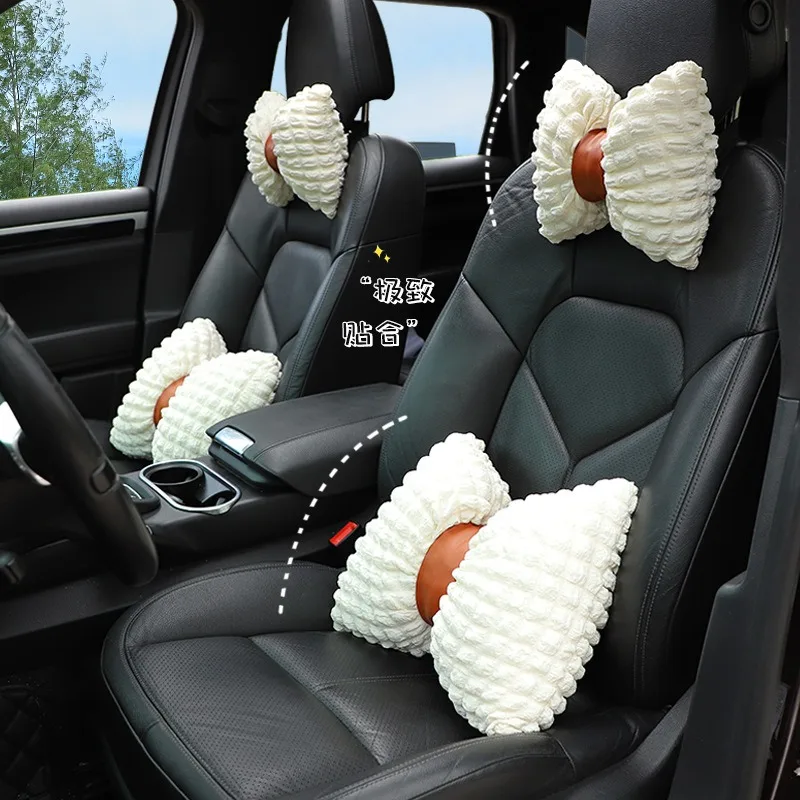 

Car Headrests, Neck Protection Pillows, Foam Plaid Car Cushions, Comfortable and Soft Cushions, Car Mounted Waist and Neck Pillo