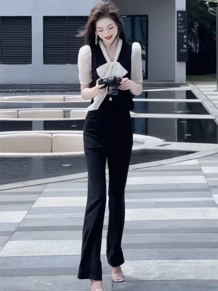 Брюки женские Профессиональный топ и брюки комплекты для женщин из 2 предметов