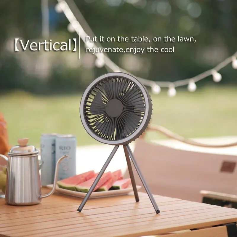 

Multifunction Home Appliances USB Chargeable Desk Tripod Stand Air Cooling Fan with Night Light Outdoor Camping Ceiling Fan
